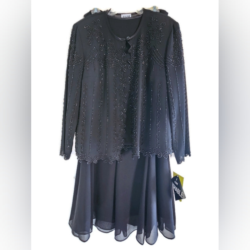 R&M RICHARDS 3 pc. Beaded Gown